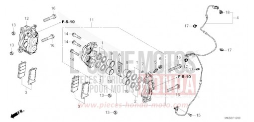 FRONT BRAKE CALIPER CRF1100A4M de 2021